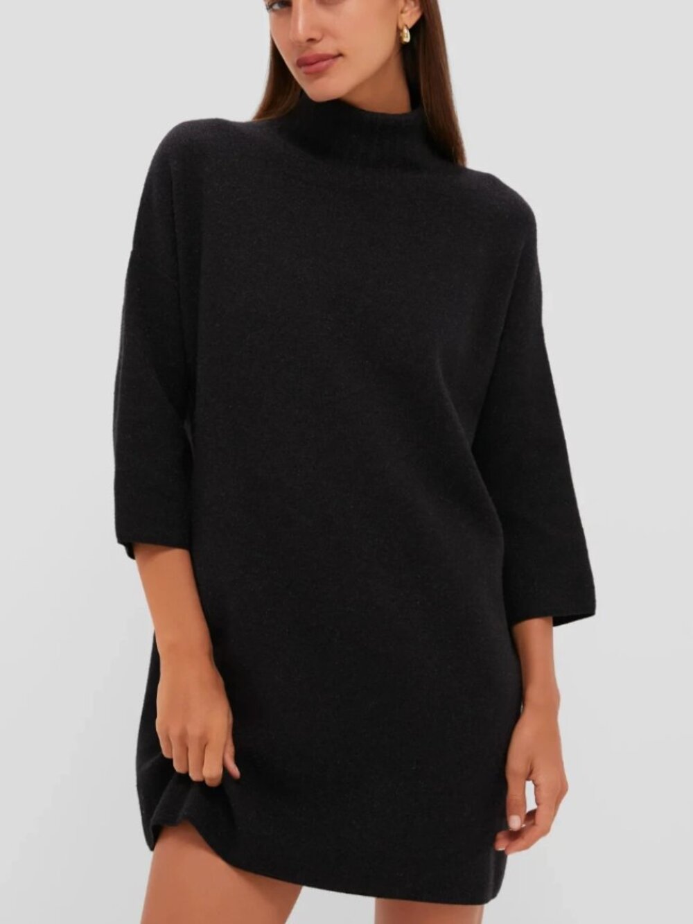 Pomander Place x Tuckernuck Noir Vivianne Turtleneck Knit Sweater Dress Black XS